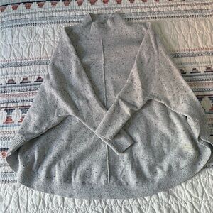 LOFT Light Gray Cowl Neck Poncho Sweater